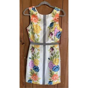 Payal Pratap white Dupion print rose Boat Neck Midi dress
